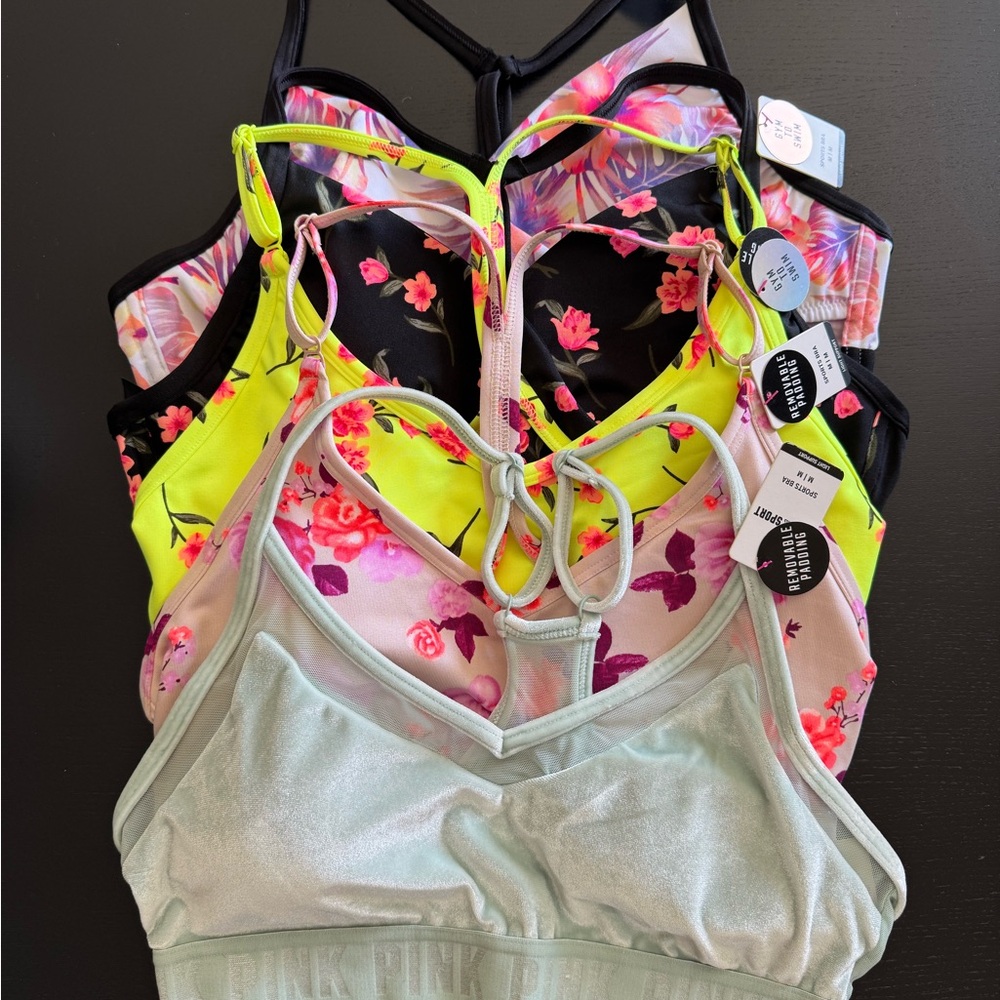 (3) VS PINK sports bra/bralettes
